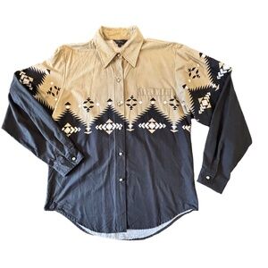 Roper women's long sleeve western southwest style button down top size L